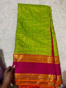 Elegant Green & Pink Ethnic Saree