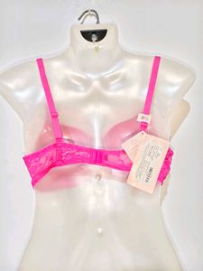 Vibrant Pink Lace Bra 36 B