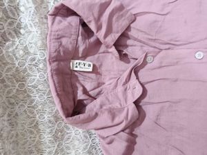 Chic Pink Oversized Collared Shirt