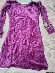 Embroidered Velvet Kurta