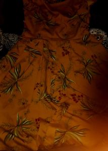 Mustard Colour Fit And Flare Dress