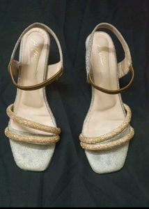 Sparkly Heels with Unique Clear Heel
