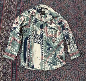 Kids Retro Print Button-Up Shirt