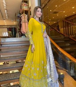 Long Wedding Gown With Dupatta