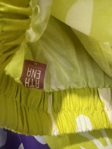 Lime Green Printed Button-Up Top coord set