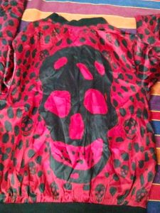 Alexander MqueenRed Leopard Print Bomber Jacket