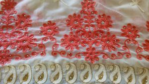 new Elegant Peach &amp; Cream Saree with blouse piece
