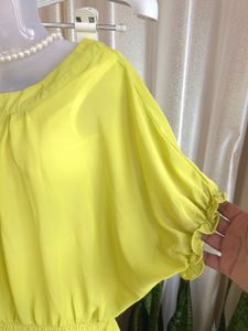 Imported Chic lime green  Peplum Top