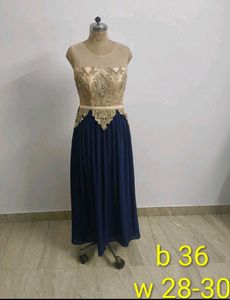 Diwali 🎇 🪔 Sale !!Elegant Navy &amp; Gold  Dress