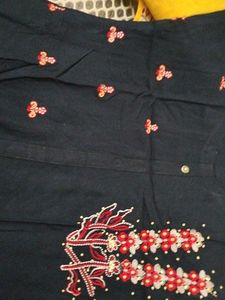 Embroidered Grey Kurti