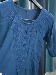 Blue Embroidered Tunic