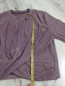 Sparkly Twist Front Crop Top