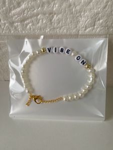 2 Pearl Beaded Name Bracelets