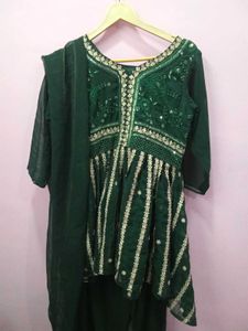 Green Embroidered Kurti