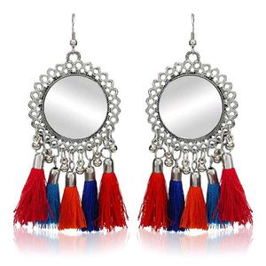 Boho Mirror Tassel Earrings