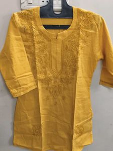 Yellow Chikankari Kurta / Kurti