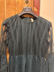 Elegant Lace Sleeve A-line Dress