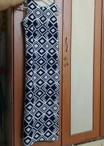 Navy &amp; White Geometric Maxi Dress