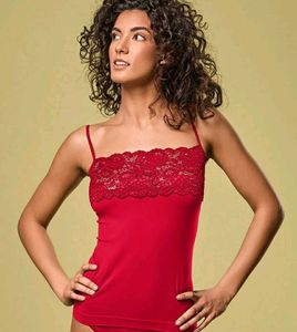 Red Lace Trim Camisole