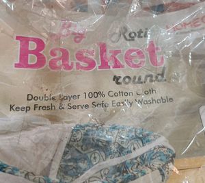Brand New Big Roti Basket Round 100% Cotton Cloth