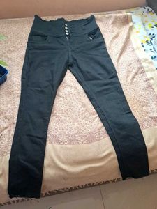 High-Waisted Button Front Jeans