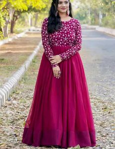 Elegant Embroidered Anarkali Gown