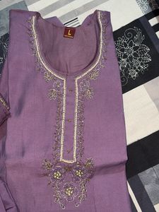 Elegant Purple Embroidered Kurta Set