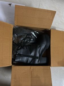 Black Lace-Up Combat Boots