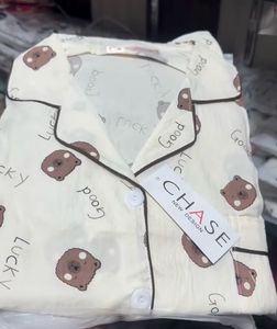 Cute Bear Print Pajama Set