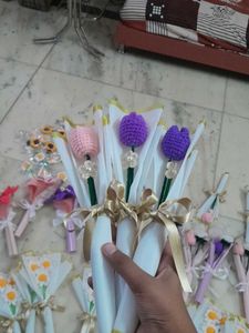 Handmade Crochet Tulip Bouquet any 1