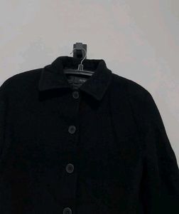 Classic Black Button-Down pea coat