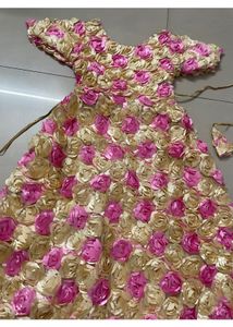 Stunning Floral 3D Rose Embellished Gown