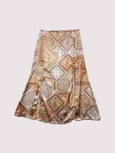 Boho Print Maxi Skirt with Slits