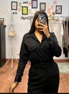 Stylish Black Button-Down Shirt