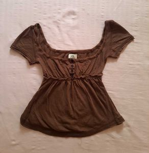 BDG thrifted Brown Babydoll Top