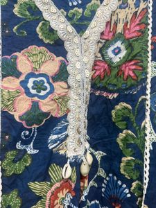 Blue Floral Kurta Set