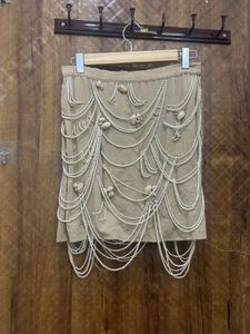 Beaded Fringe Mini Skirt(Brand new )