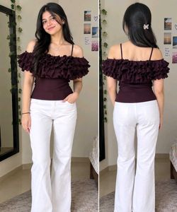 Ruffled Off-Shoulder Top🔥