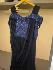 Stunning Navy Blue Sequin Gown