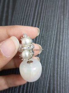 Elegant Pearl &amp; Crystal Drop Earrings