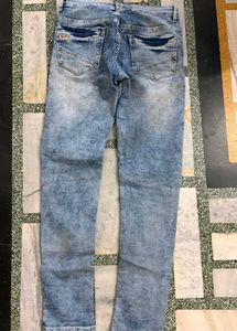 Stylish Blue Acid Wash Jeans