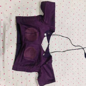 Elegant Embroidered Purple Saree