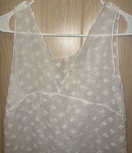 Sheer White Textured Dress