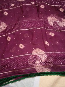 Beautiful Maroon Embroidered Saree