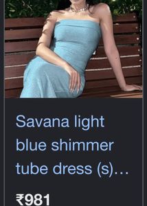 Savana Light Blue Shimmer Tube Dress