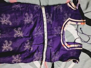 Purple Kurta Set with Floral