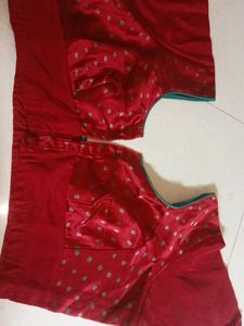 Red Blouse with Polka Dot Print