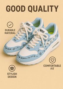 Blue & White Fashion Sneakers