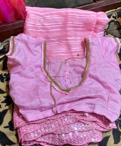 Beautiful Baby Pink Saree