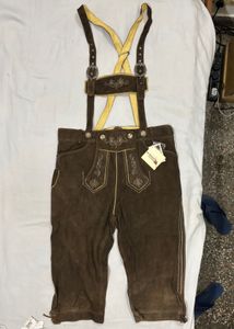 Men's Brown Lederhosen with Suspenders